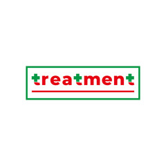 text medical treatment plus symbol decoration logo vector