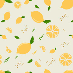 Lemon Illustration vector Seamless Pattern