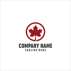 maple leaf logo design silhouette vector