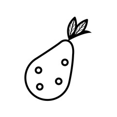 pear fresh fruit line style icon