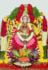 Indian Traditional hindu goddess amman pooja at home	

