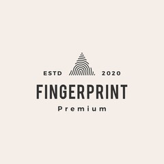 triangle finger print hipster vintage logo vector icon illustration