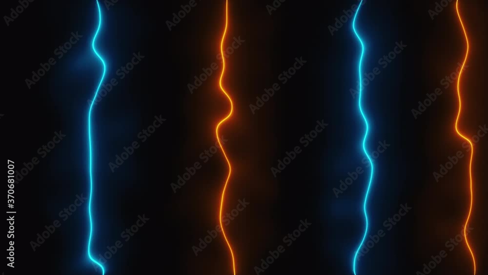 Poster abstract dark backdrop with neon vertical lines, computer generated. 3d render