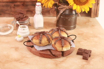 delicious chocolate cake on the table