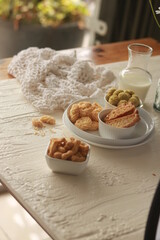 Assorted nice biscuits on the table.