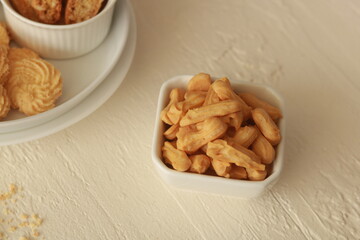 Assorted nice biscuits on the table.