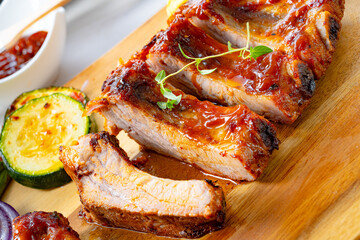 Grilled Sparerib with various vegetables
