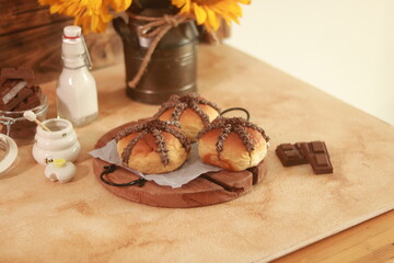 delicious chocolate cake on the table