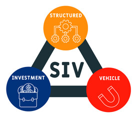 SIV - structured investment vehicle. business concept. vector illustration concept with keywords and icons. lettering illustration with icons for web banner, flyer, landing page, presentation