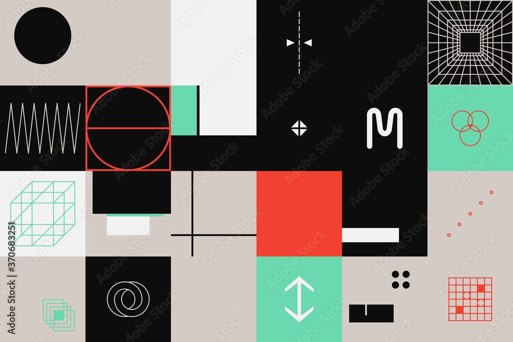Poster brutalism design abstract vector pattern