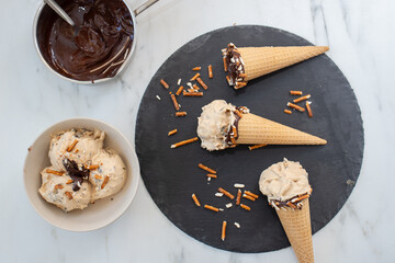 sweet home made peanut butter chocolate ice cream