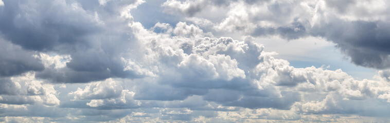 cloudscape with many white clouds in sky - obrazy, fototapety, plakaty