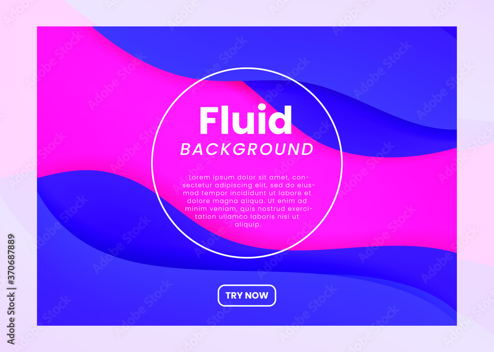 Poster colored background with blue wave shapes on pink background . isolated vector elements