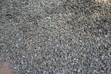 Gravel stones crushed for the industry.