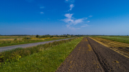 Fototapeta premium rural road in the field