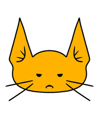 Angry Cat 2d Illustration with flat color