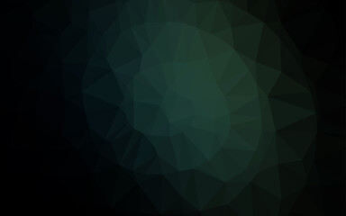 Dark Green vector polygonal background.