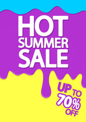 Hot Summer Sale, poster design template, vector illustration