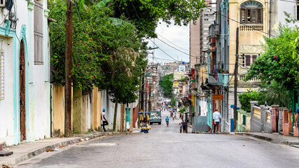 Havana, Cuba. Cars on the vibrant city`s streets.