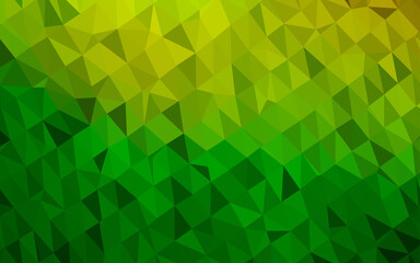 Light Green vector shining triangular pattern.