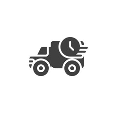 Fast delivery vector icon. filled flat sign for mobile concept and web design. Express Delivery truck glyph icon. Symbol, logo illustration. Vector graphics