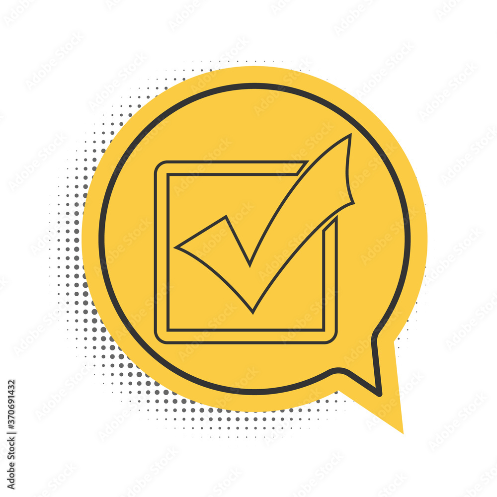 Poster black check mark in a box line icon isolated on white background. tick symbol. check list button sig