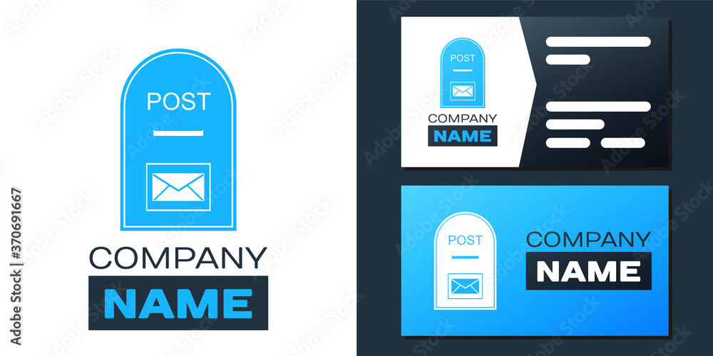 Poster logotype mail box icon. post box icon isolated on white background. logo design template element. ve