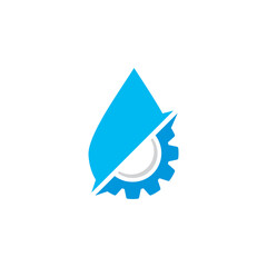 water gear logo , engineering industry logo