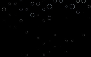 Dark Black vector background with bubbles.