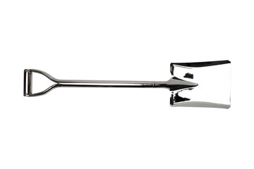 Aluminum shovels placed on a white background