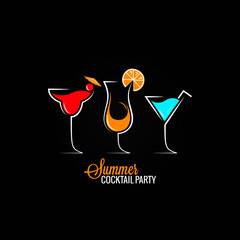 vector illustration of summer cocktail party