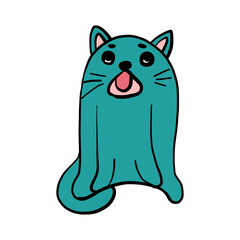 cute cat vector design.Funny cartoon character.vector Illustration of animals. white background