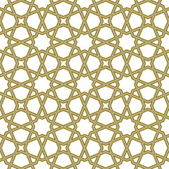 Seamless islamic geometric ornament. Triple lines. Arabic style.