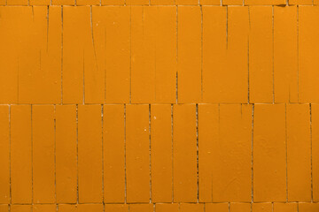Old floor parquet painted in brown colour, large gaps between the boards. Surface with wooden old...