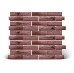 3d realistic vector red bricks wall, isolated on white background.