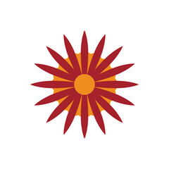 chinese flower decorative style flat icon