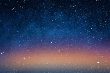starry sky blue space background with stars in early morning light