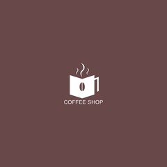 Coffee cup icon. Coffee shop logo. Simple natural home logo design, cafe or restaurant logo, coffee and tea shop for business.