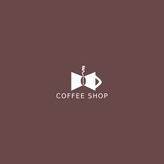 Coffee shop logo. Simple natural home logo design, cafe or restaurant logo, coffee and tea shop for business.