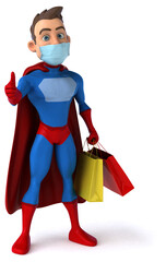 Fun cartoon superhero character with a mask