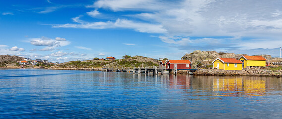 Idyllic panorama landscape from Swedish west sea coast