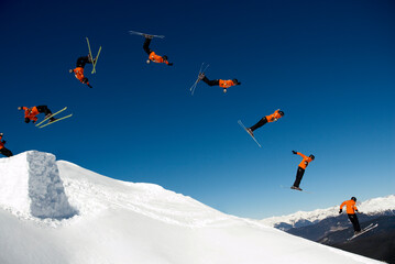 multi frame of ski jump