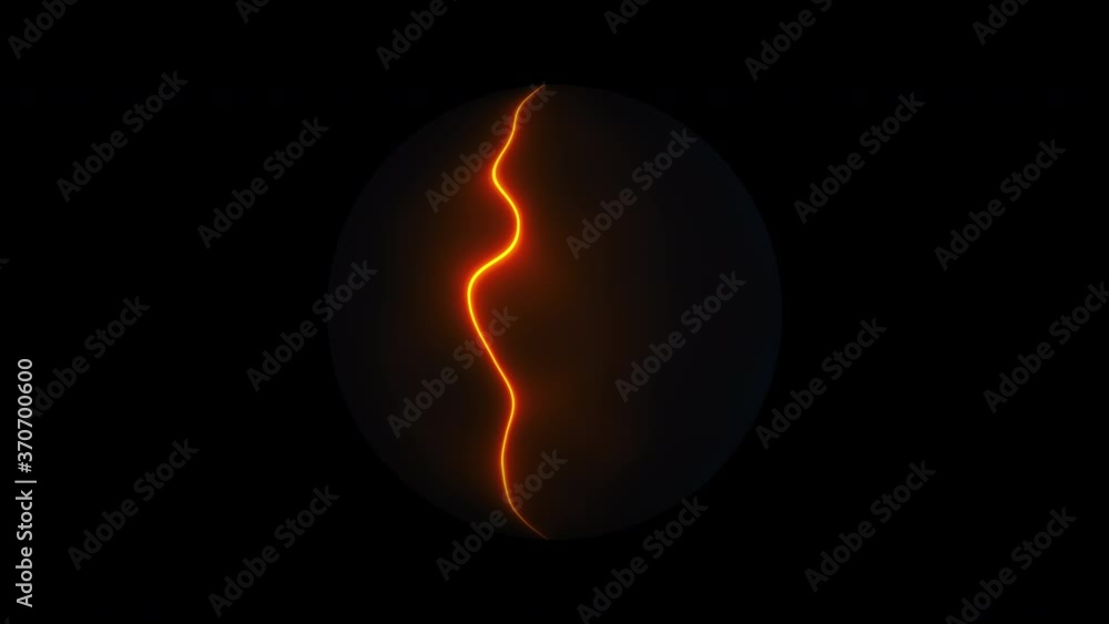 Aufkleber abstract backdrop with neon sphere, computer generated. 3d rendering dark ball with colorful rings