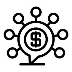 Money roles icon. Outline money roles vector icon for web design isolated on white background