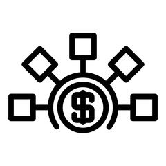 Money use icon. Outline money use vector icon for web design isolated on white background