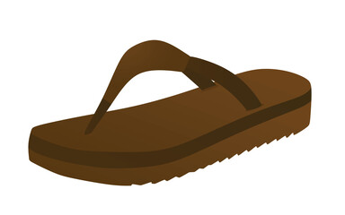 Brown flip flops. vector illustration