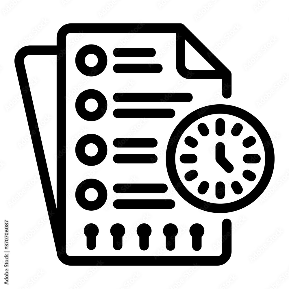 Poster time syllabus icon. outline time syllabus vector icon for web design isolated on white background