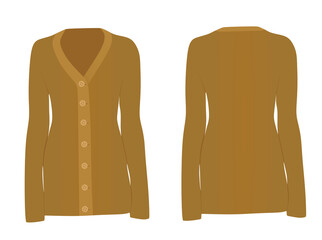 Women brown jumper. vector illustration