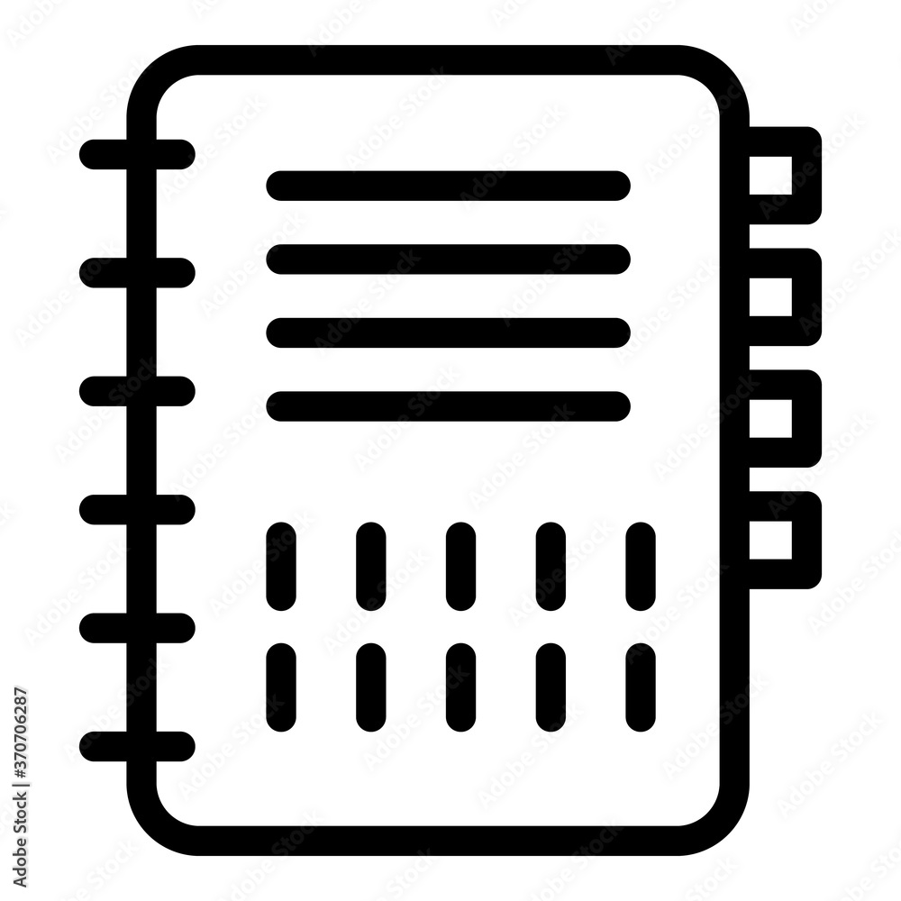Poster notebook icon. outline notebook vector icon for web design isolated on white background