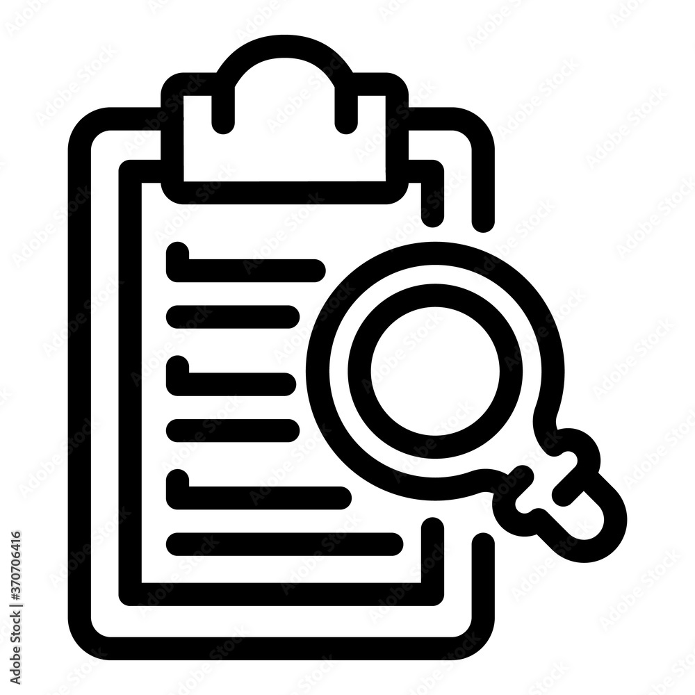 Poster inspect clipboard icon. outline inspect clipboard vector icon for web design isolated on white backg